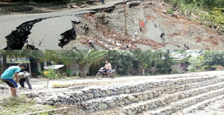kondisi jalan lonsor di lais