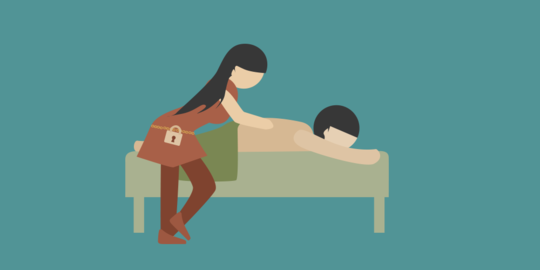 ilustrasi karikatur panti pijat plus-plus