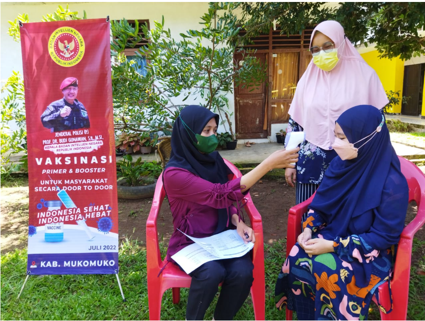 Binda Bengkulu bekerjasama dengan Dinas Kesehatan Provinsi Bengkulu dan Dinas Kesehatan Kabupaten/Kota kembali menggelar vaksinasi Door to Door di Provinsi Bengkulu dengan target 4.000 dosis perhari