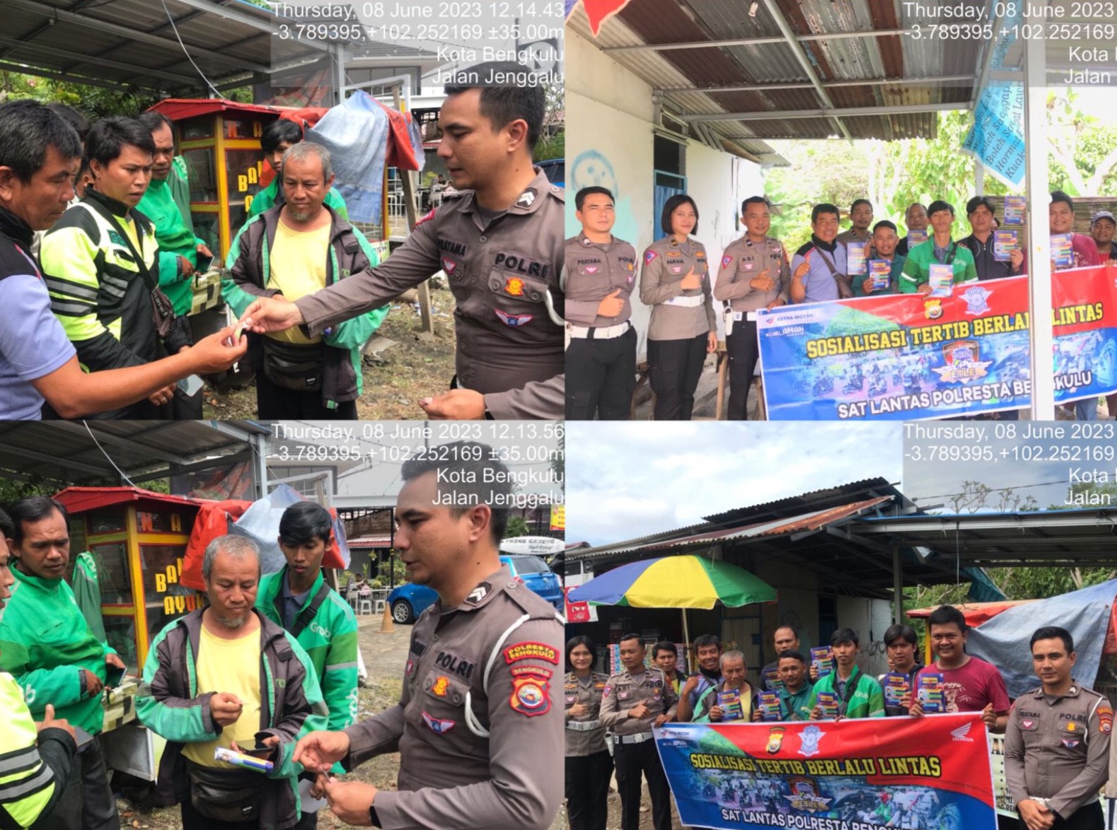 Satlantas Polresta Bengkulu Gelar Sosialisasi Tertib Berlalu Lintas Bersama Driver Ojol 