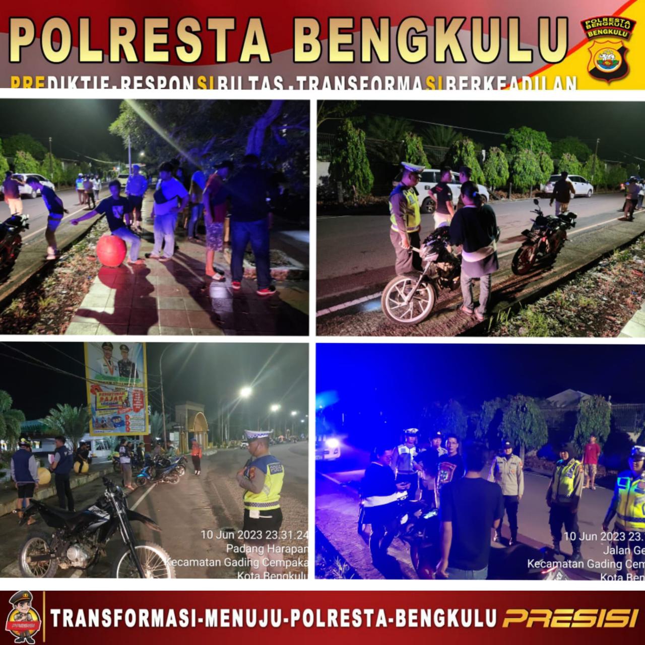 Personel Polresta Bengkulu, Patroli KRYD Cegah Tindak Kejahatan  