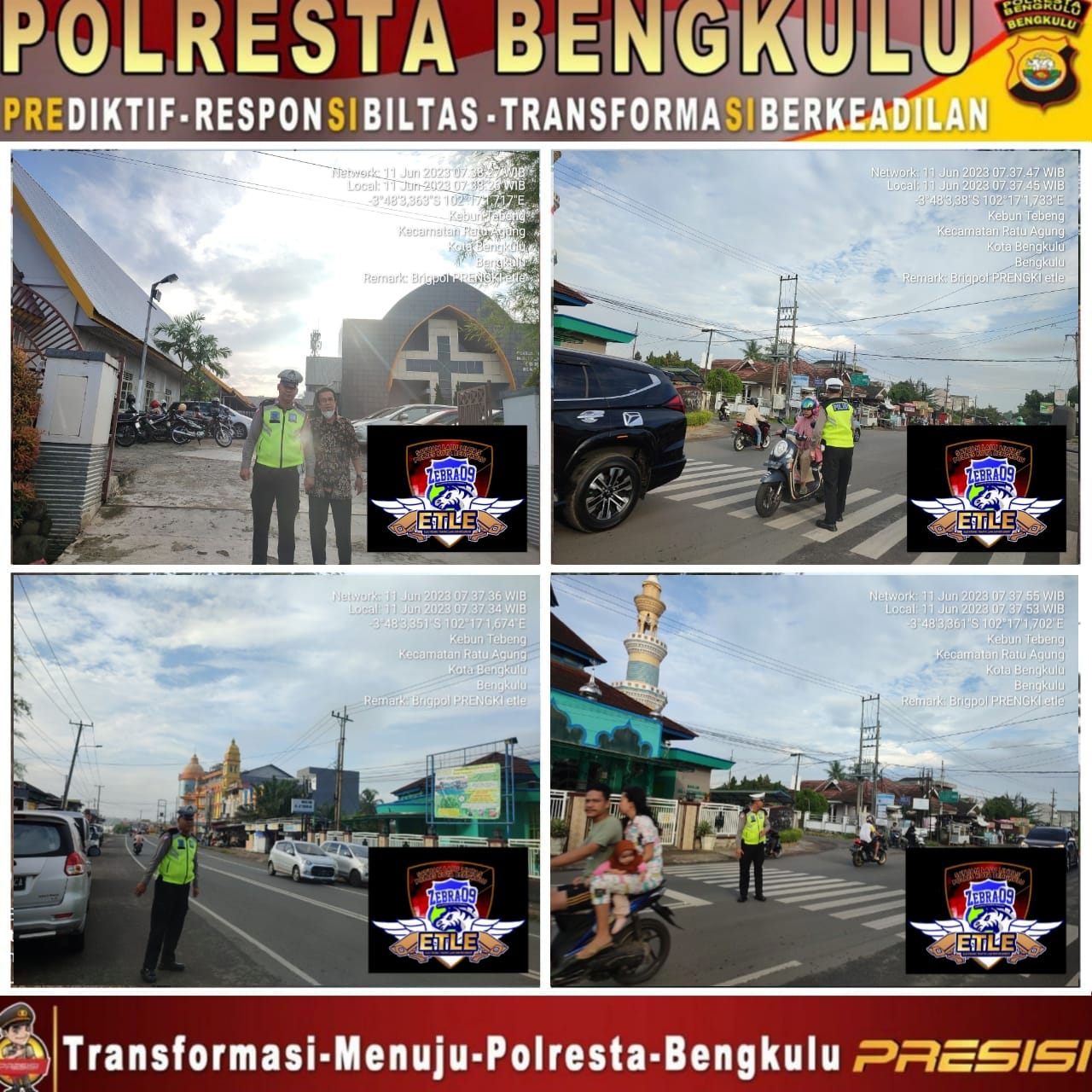 Sat Lantas Polresta Bengkulu, Laksanakan Pengamanan Lalu Lintas Ibadah Minggu di Gereja GKII