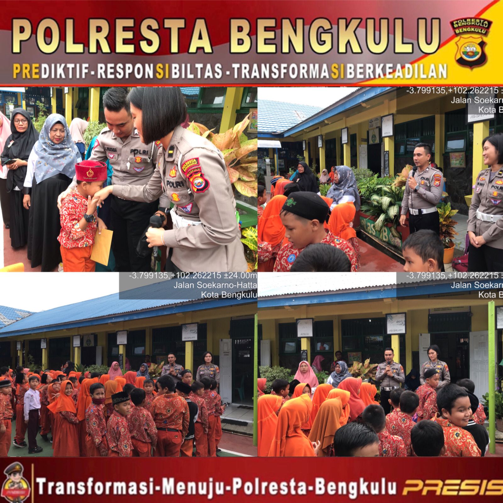 Police Goes To School di SDN 09 Kota Bengkulu, Polresta Bengkulu Berikan Edukasi Keselamatan Lalu Lintas 