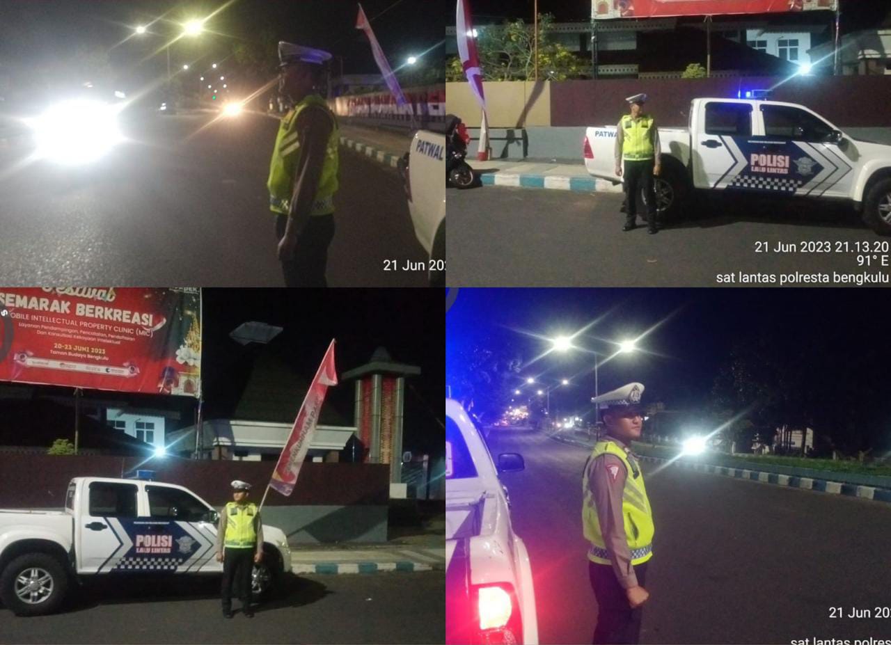 Sat Lantas Polresta Bengkulu Patroli Blue Light Antsipasi 3C 