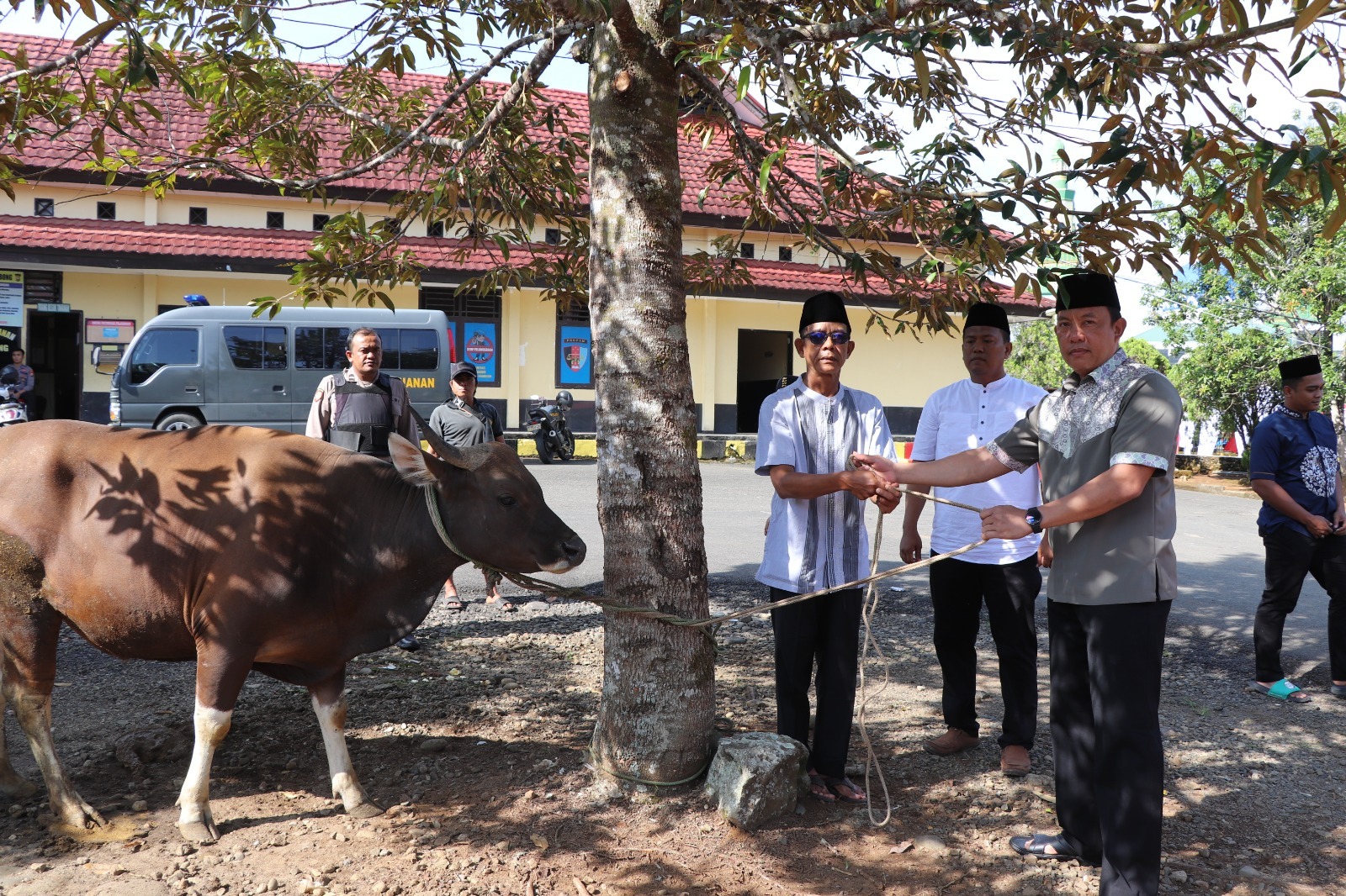 Iduladha, Kapolres Lebong, PJU dan Kapolsek Jajaran Berkurban Sapi, Bagikan Ratusan Kupon Kepada Masyarakat