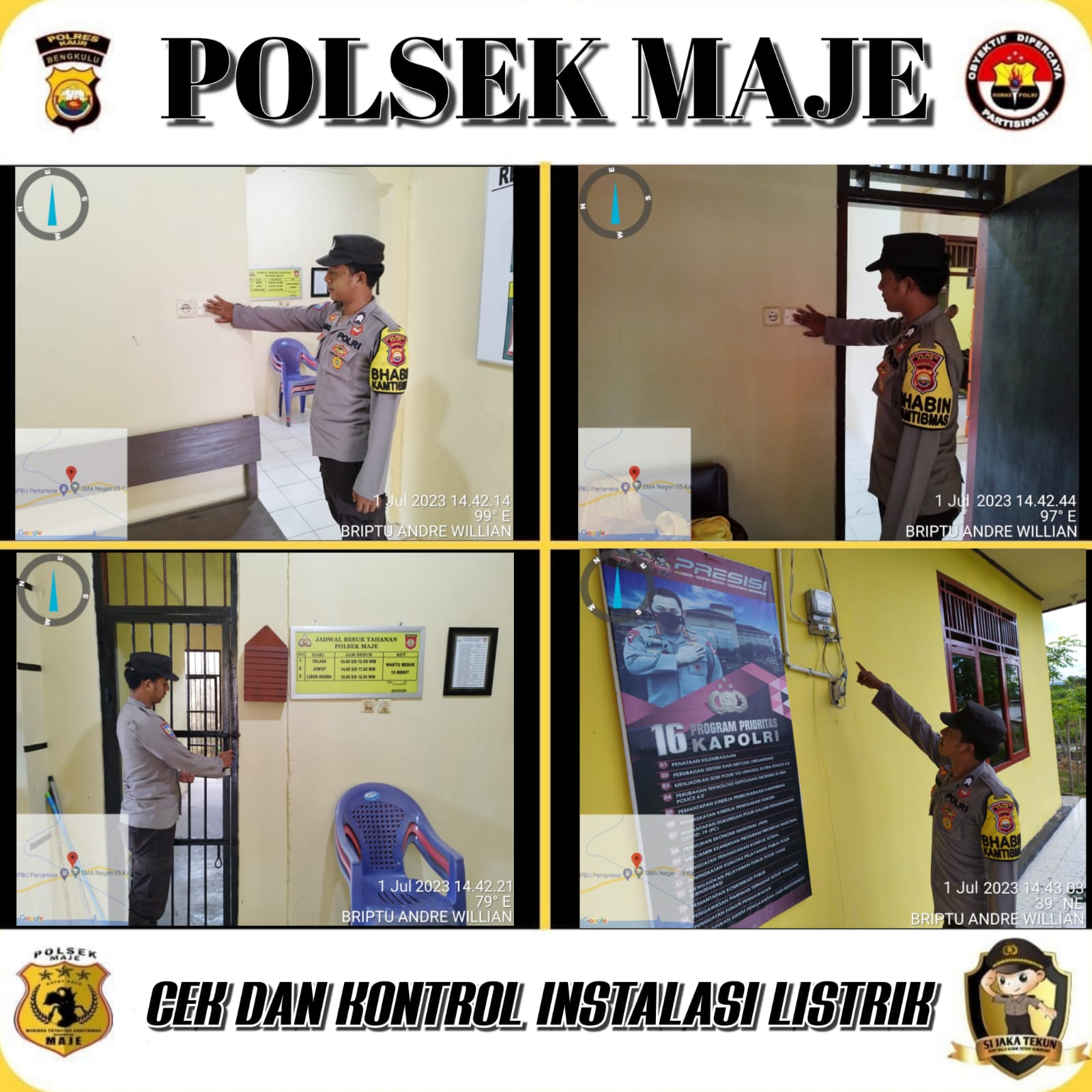 Rutin Cek Instalasi Listrik, Polres Kaur dan Polsek Jajaran Cegah Konsleting