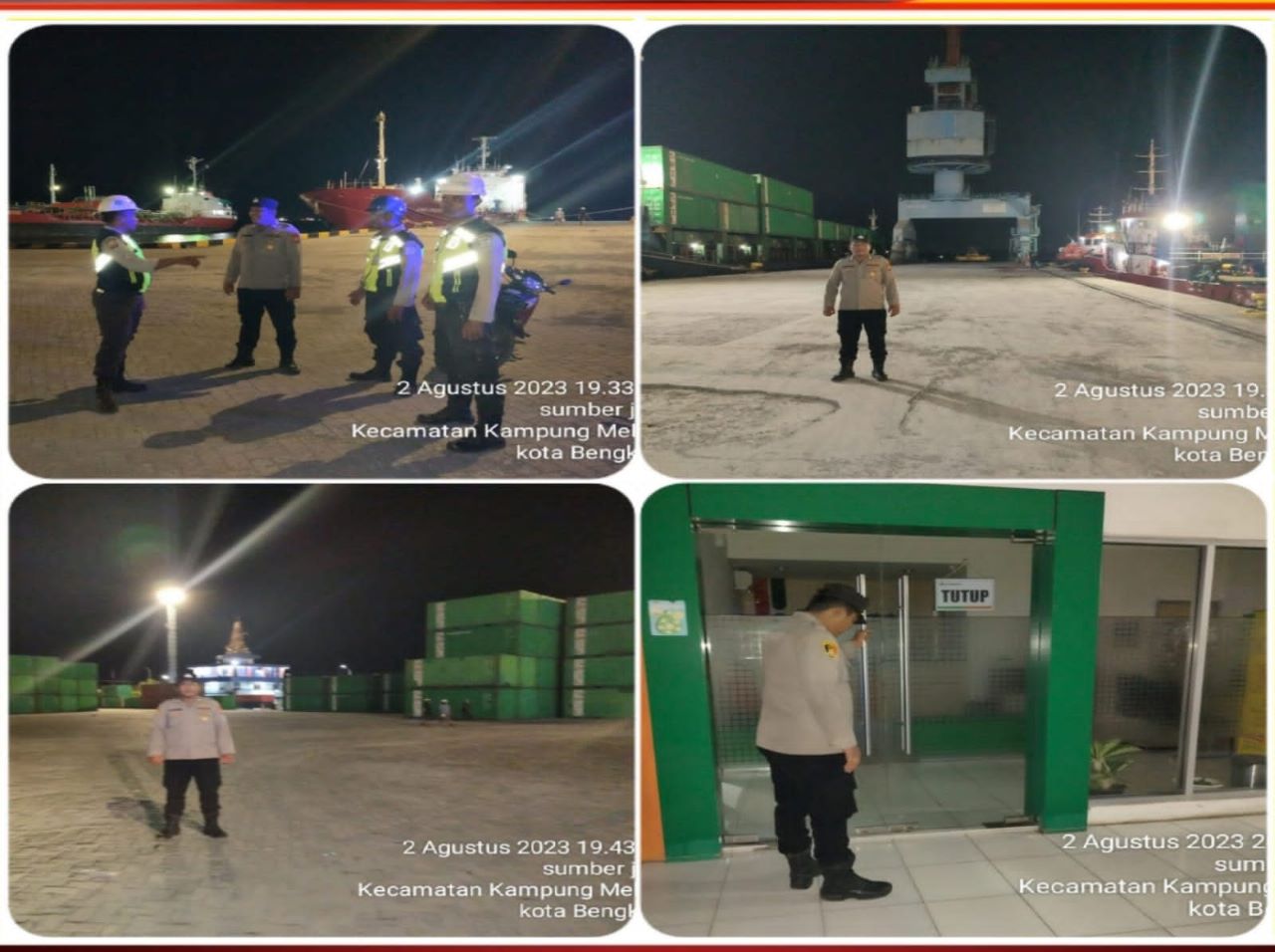 Berikan Pengamanan, Polsek KSKP Pulai Baai Patroli Malam Sasar Objek Vital