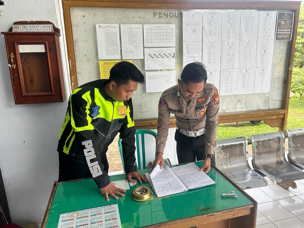 Satgas Kamsetibcarlantas Polres Kaur, Sambangi KPUD Sampaikan Imbauan Ciptakan Pemilu Damai 