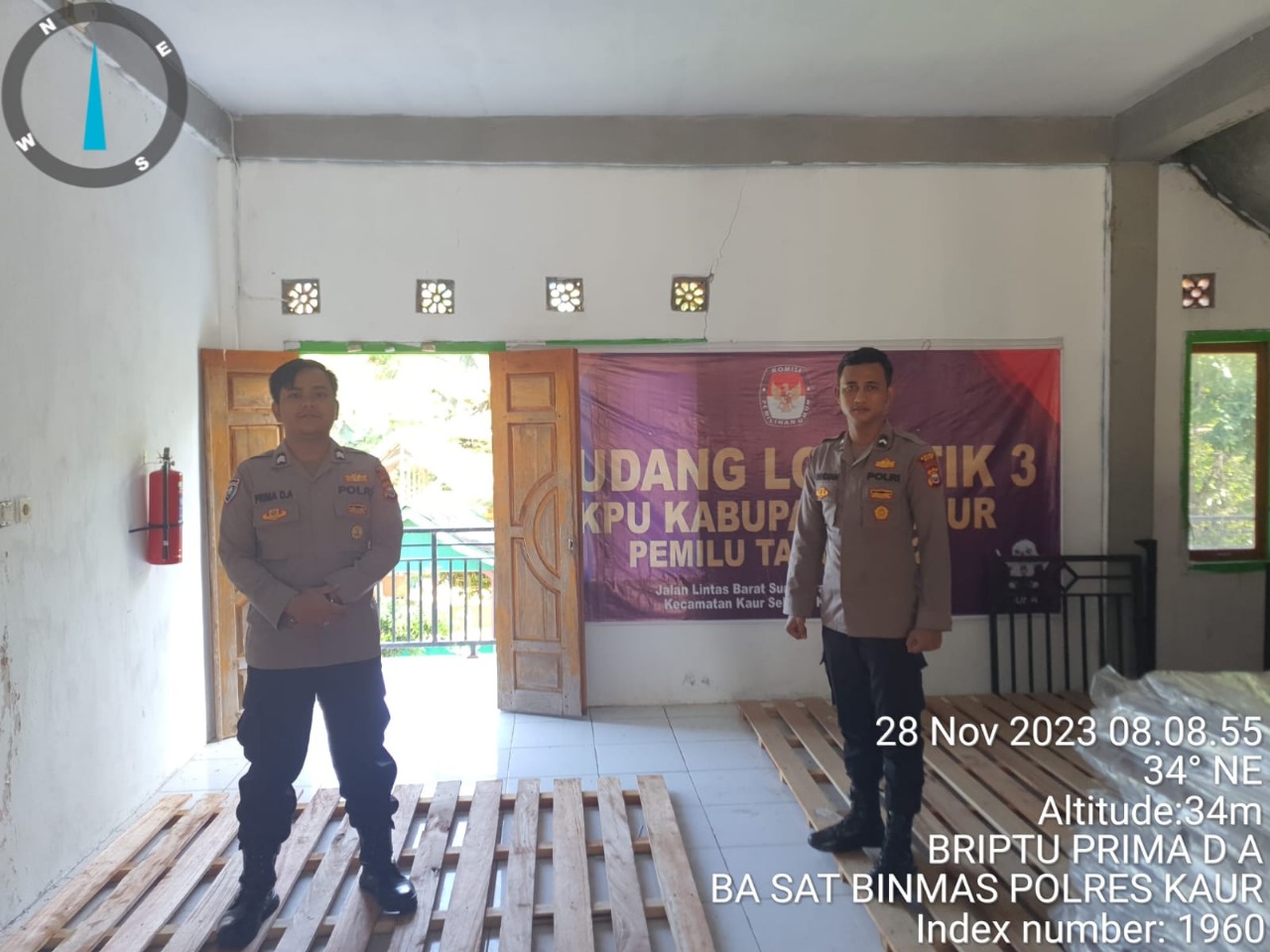 Gudang Logitik 3 KPUD Kaur Dilakukan Pengamanan oleh Polres Kaur 