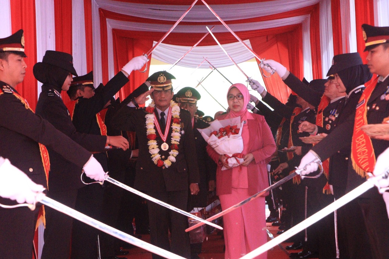 Apresiasi Pengabdian, Polda Bengkulu Gelar Upacara Purna Bhakti Personil Yang Pensiun