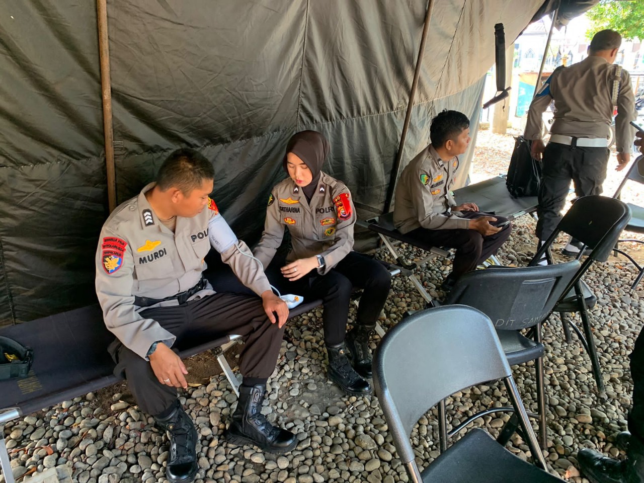 Pastikan Kondisi Personel Sehat, Satgas 7 Banops Subsatgas Dokkes Laksanakan Pengecekan Kesehatan di Kantor Bawaslu Provinsi