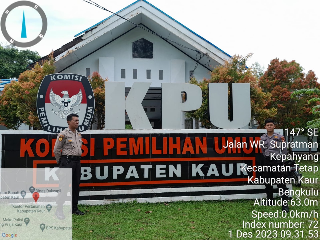 Cegah Gangguan Kamtibmas di Kantor KPUD, Personel Polres Kaur Gelar Patroli 