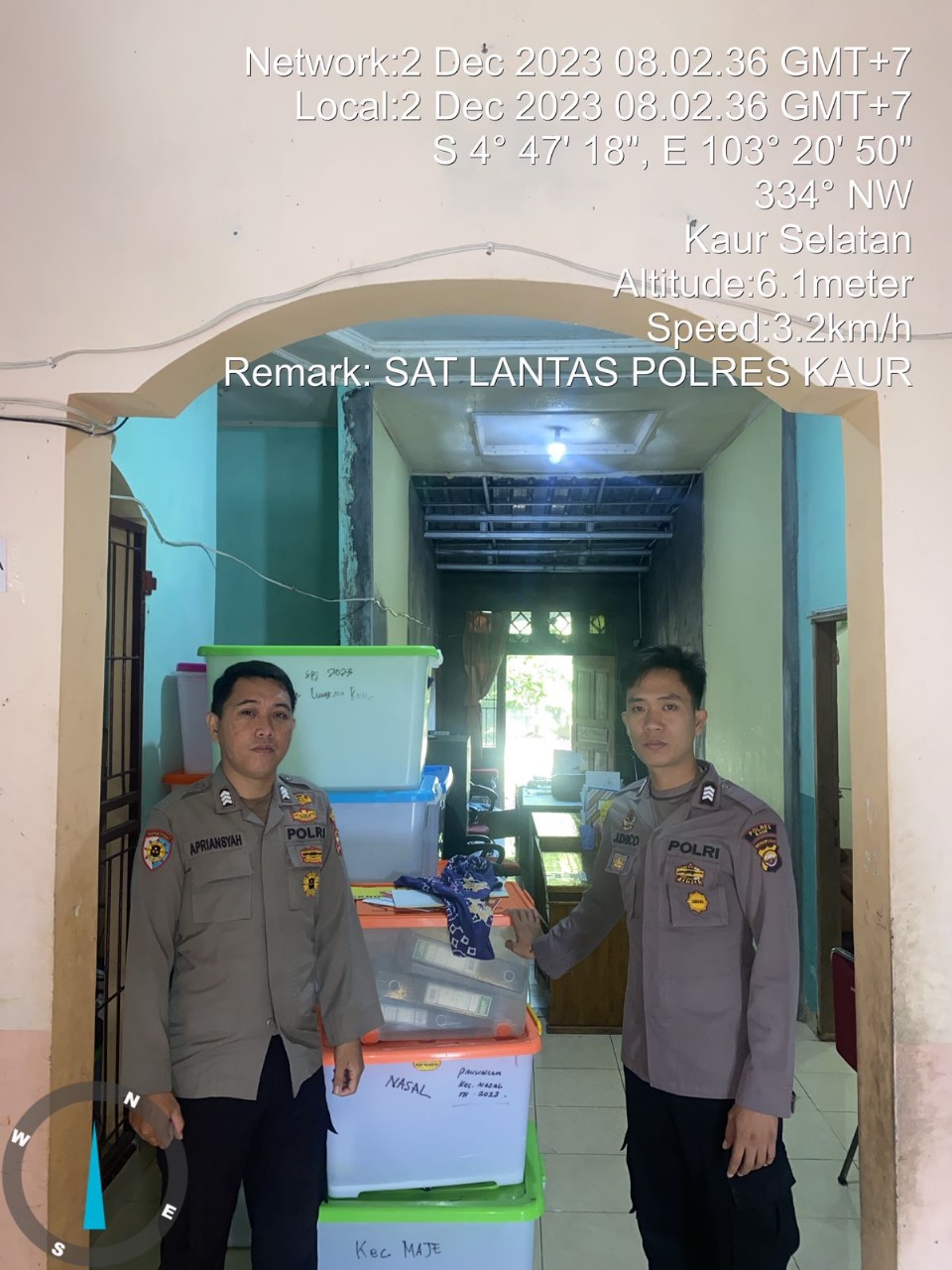 Operasi Mantap Brata Nala 2023, Personel Polres Kaur Pengamanan di Kantor Bawaslu 