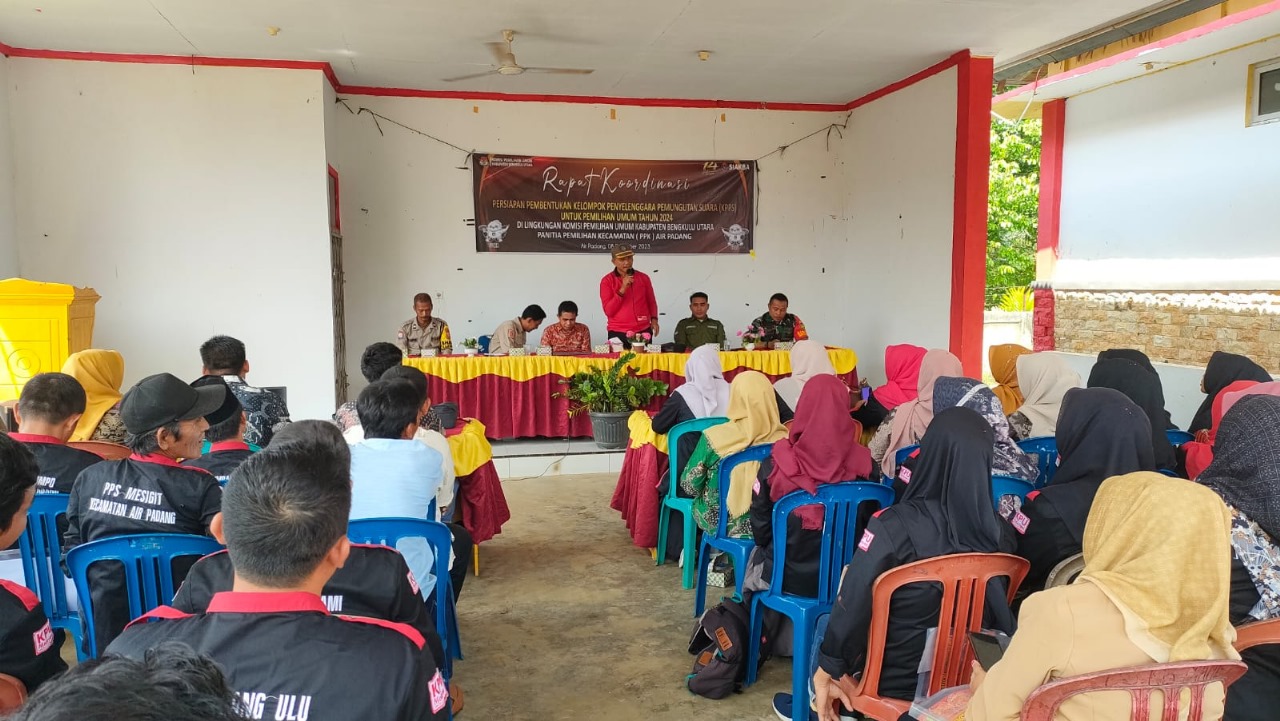 Polsek Lais Monitoring Rapat Koordinasi Persiapan Pembentukan KPPS Kecamatan Air Padang