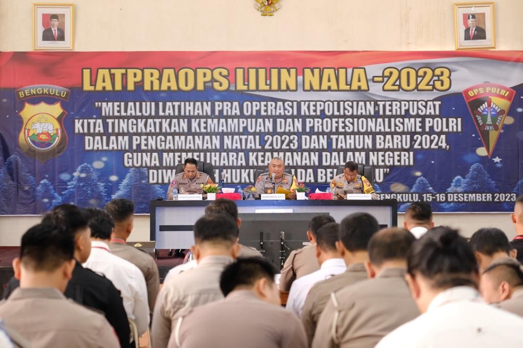 Persamaan Persepsi, Polda Bengkulu Gelar Latpraops Lilin Nala 2023