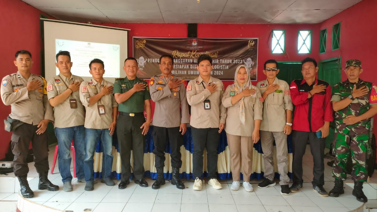 Kapolsek Lais Hadiri Rapat Koordinasi Penggunaan Anggaran Adhoc Akhir tahun 2023 dan Persiapan Distribusi Logistik Pemilu
