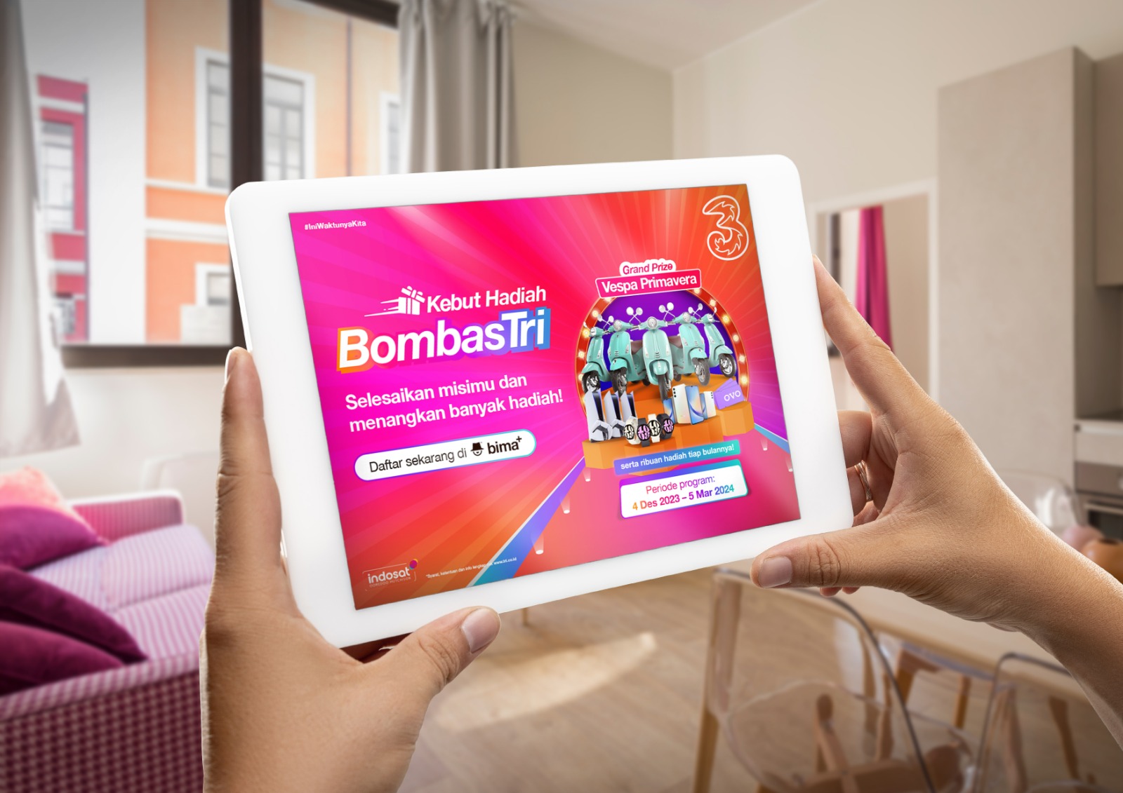 Tri Hadirkan Rangkaian Kejutan Melalui Program Kebut Hadiah BombasTri sebagai Wujud Apresiasi Bagi Pelanggan Setia