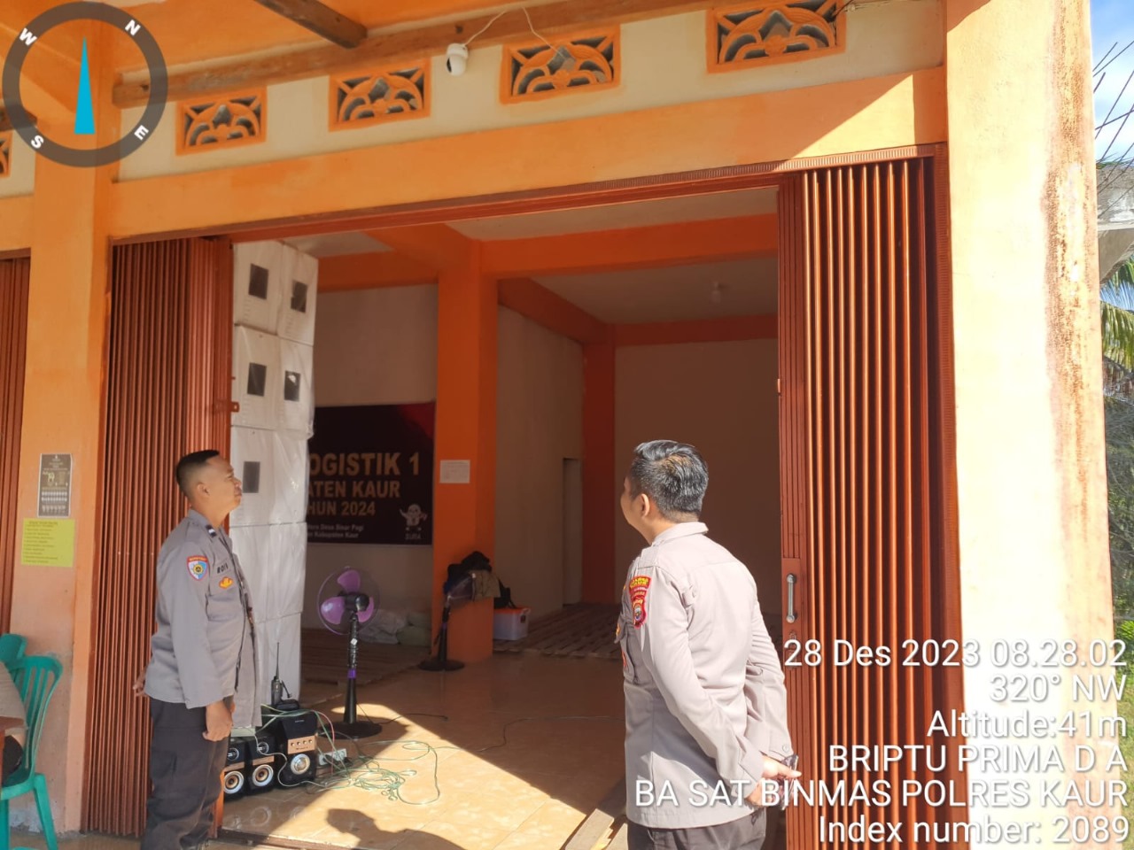 Patroli di Gudang Logistik, Personel OMB Polres Kaur Tingkatkan Sistem Pengamanan