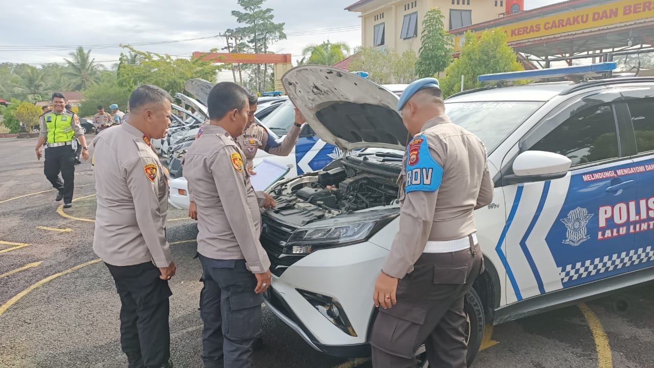 Dukung Keamanan dan Ketertiban Pelaksanaan Pemilu 2024, Polres Kaur Cek Kendaraan Dinas