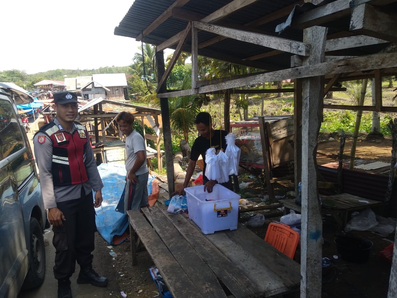 Polsek Lais Laksanakan Patroli, Sambangi Pasar Tradisional