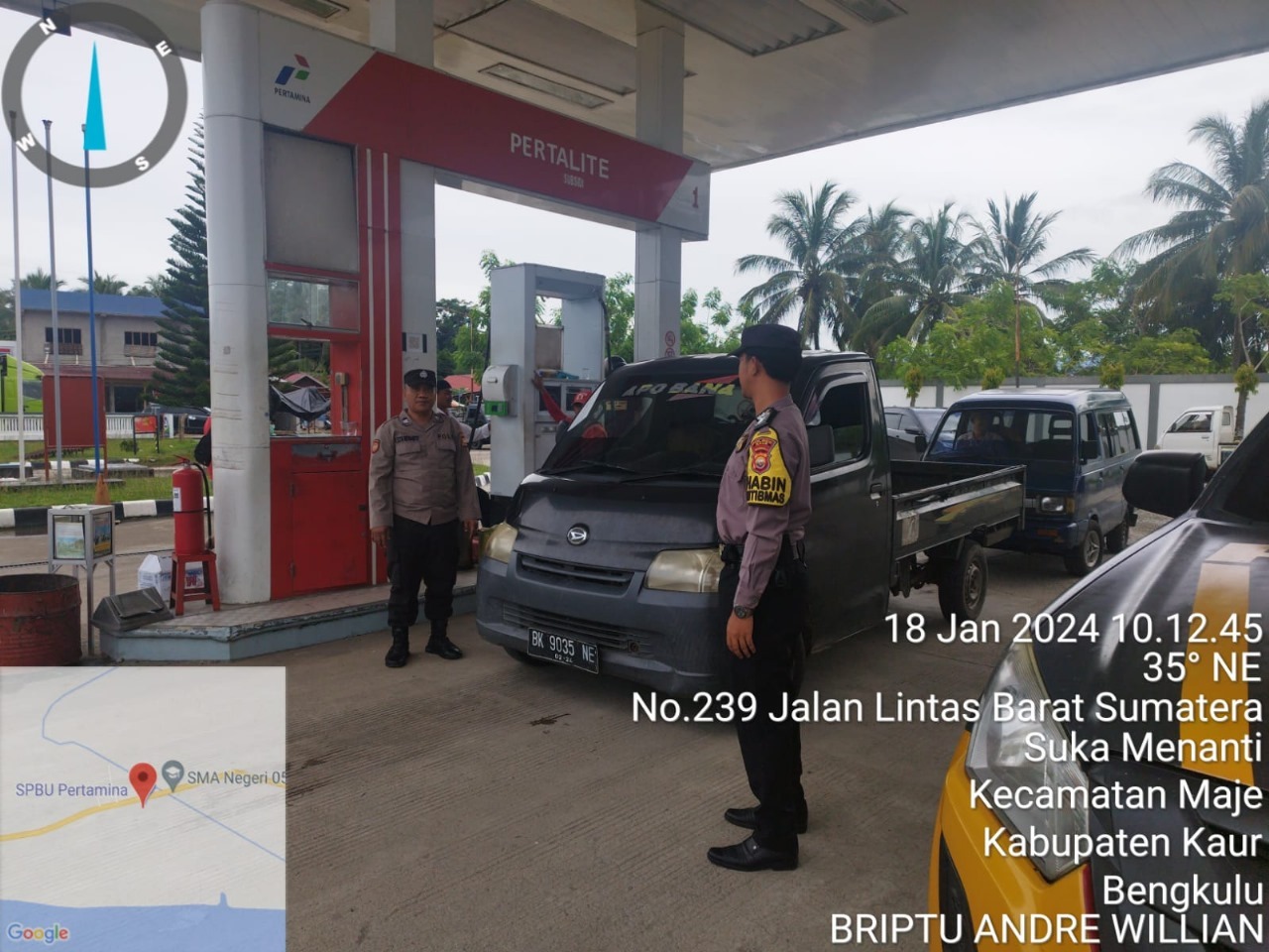 Patroli di SPBU, Polsek Maje Pantu dan Cek Konsumen yang Melakukan Pengisian Berulang