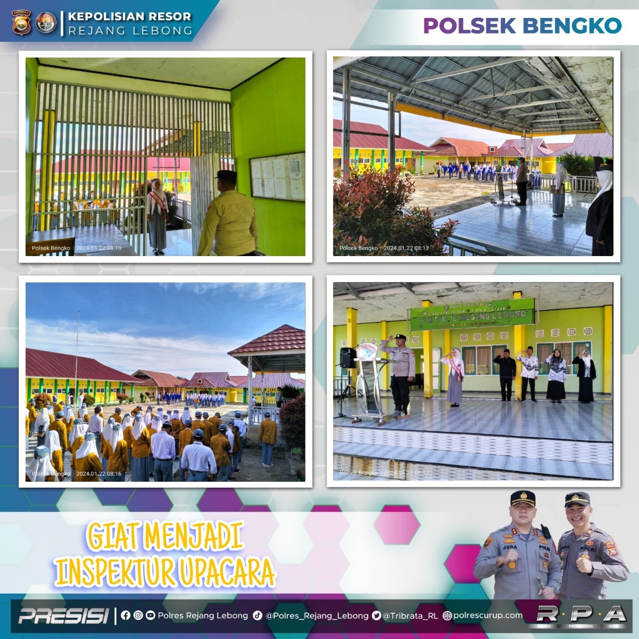 Kanit Binmas Polsek Bengko Jadi Pembina Upcara Bendera di SMAN 12 Rejang Lebong 