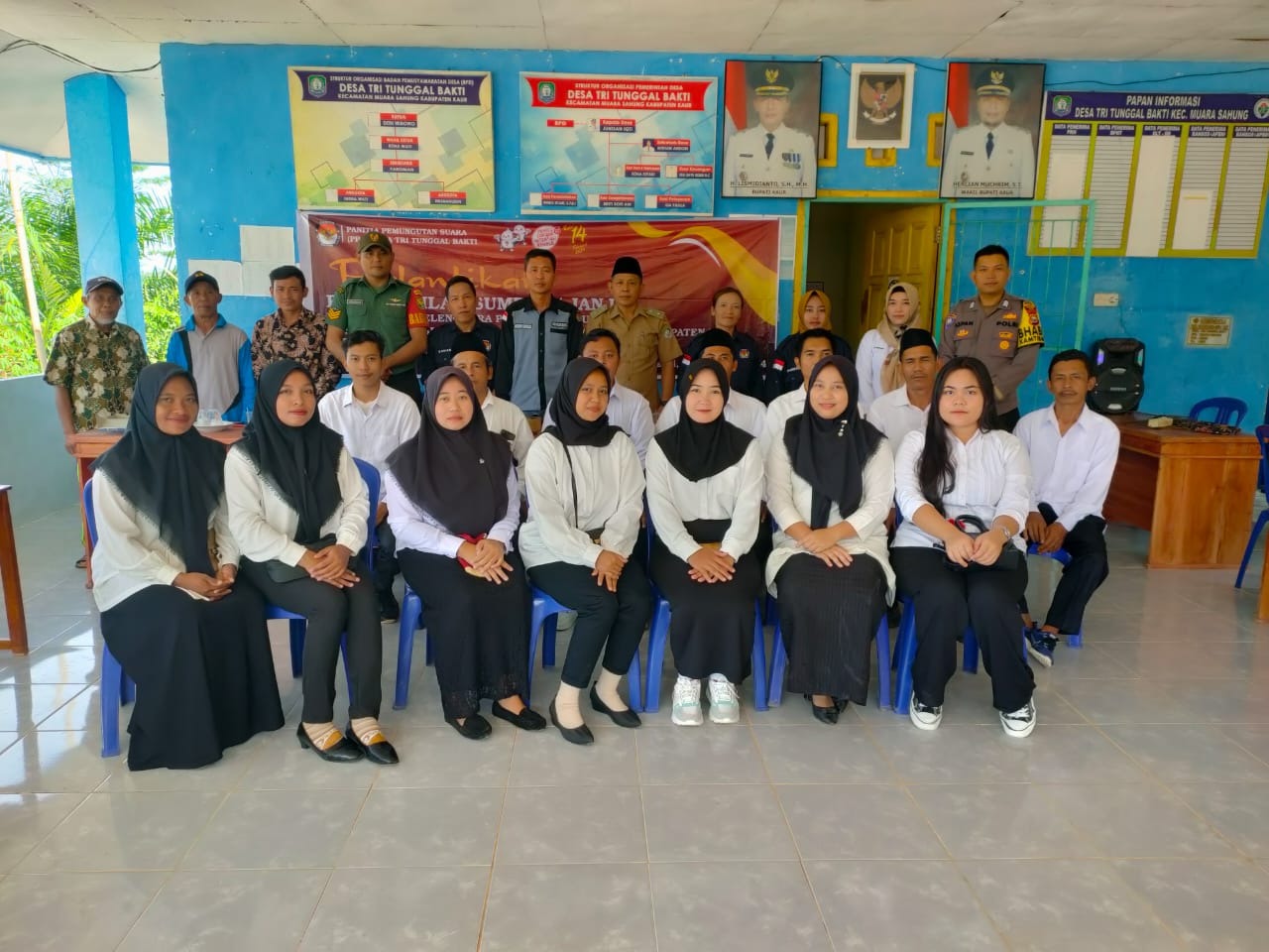 Polsek Muara Sahung Monitoring Pelantikan dan Pengambilan Sumpah KPPS 