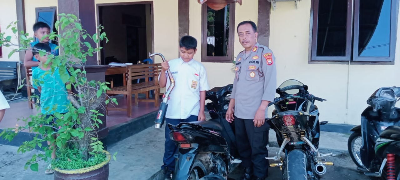 Polsek Lais Laksanakan Razia Kendaraan yang menggunakan Kenalpot Brong