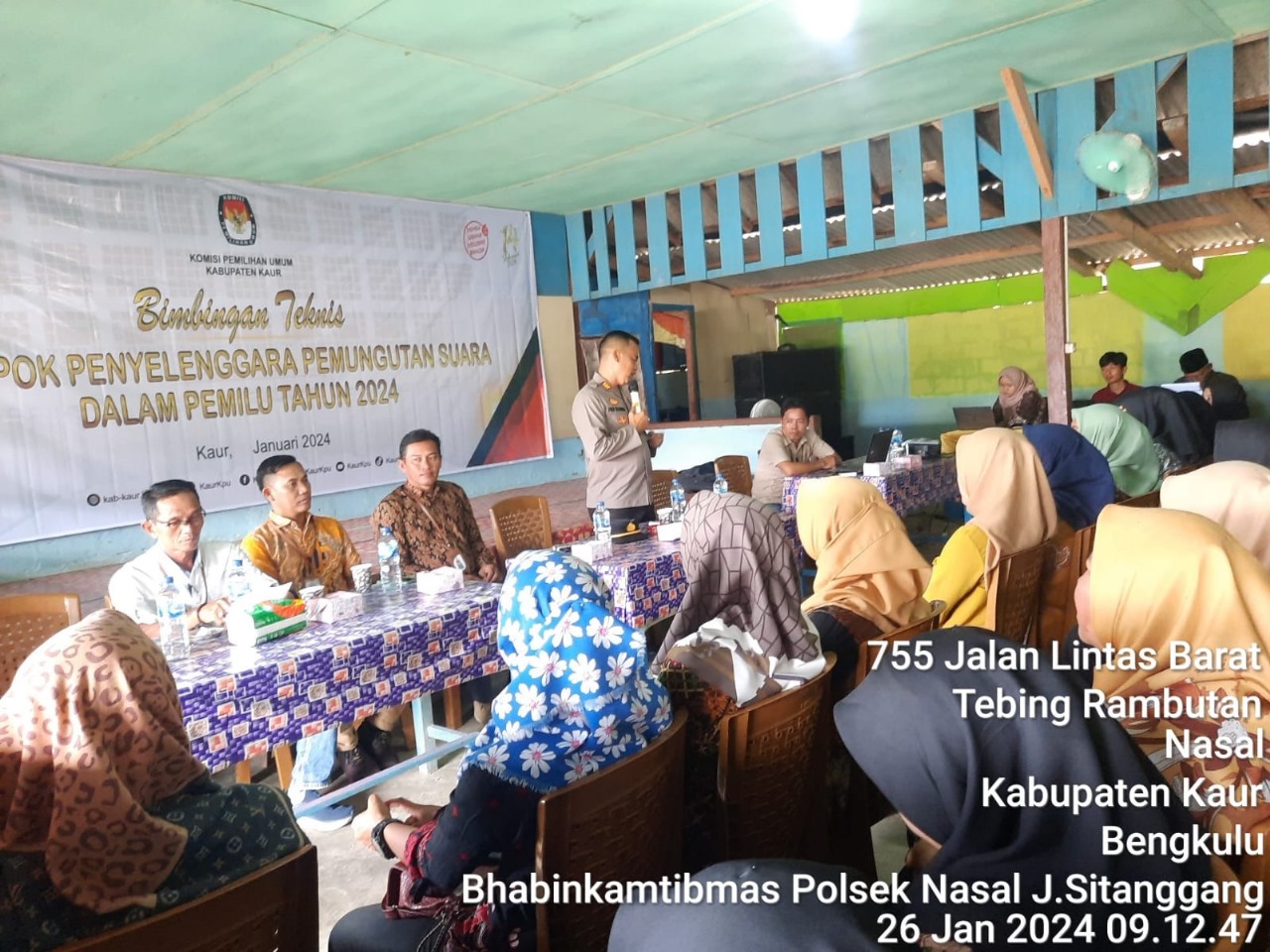 Kapolsek Nasal Hadiri Kegiatan Bimtek KPPS Pemilu 2024 
