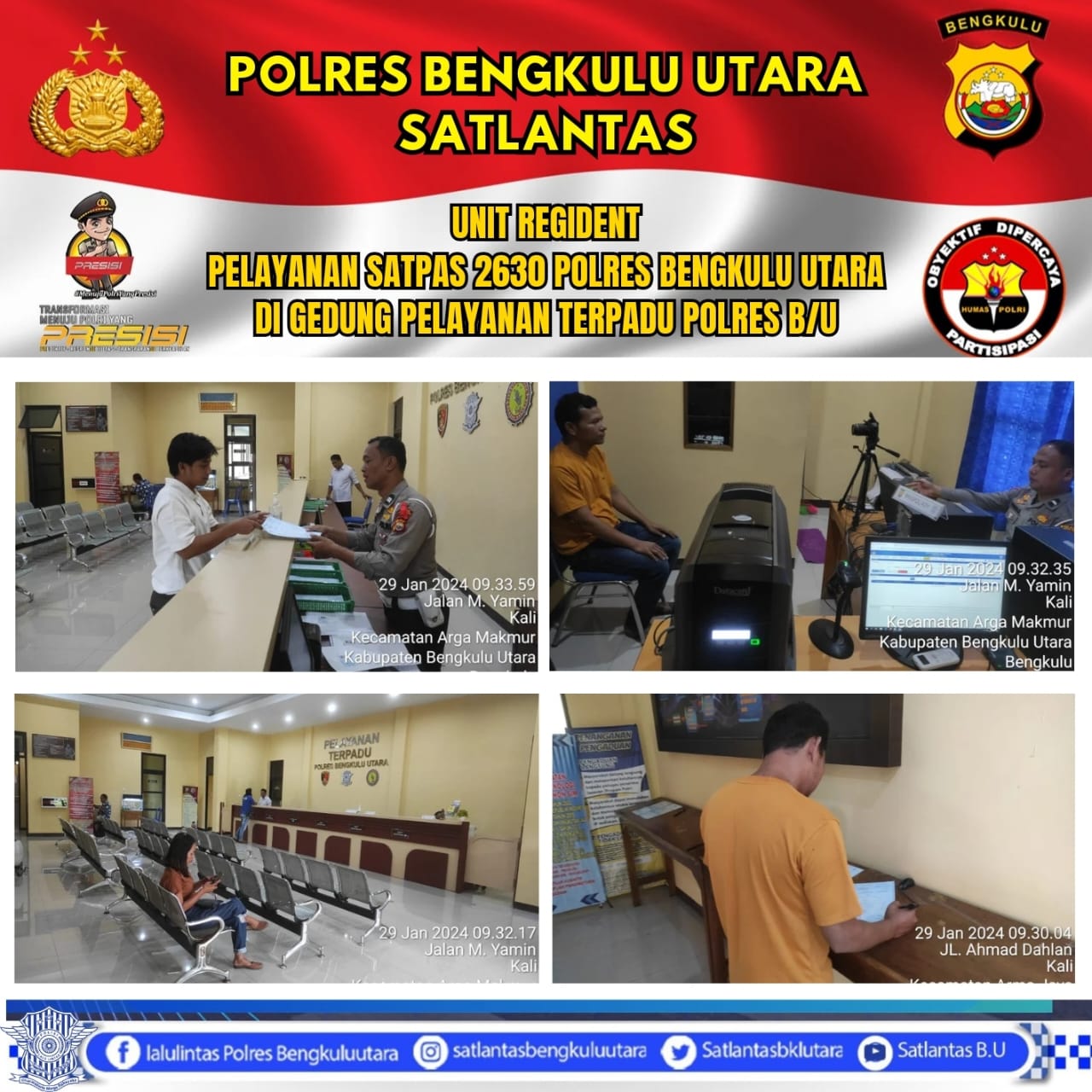 Selalu Junjung Pelayanan Prima Dan Huanis Unit Regident di Satpas 2630 Polres Bengkulu Utara