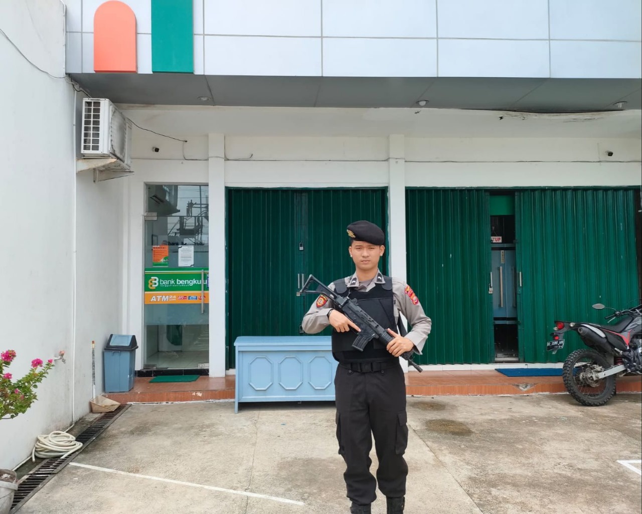 Sampaikan Imbauan Kamtibmas, Sat Samapta Polres Kaur Cegah Gangguan Kamtibmas di Objek Vital 
