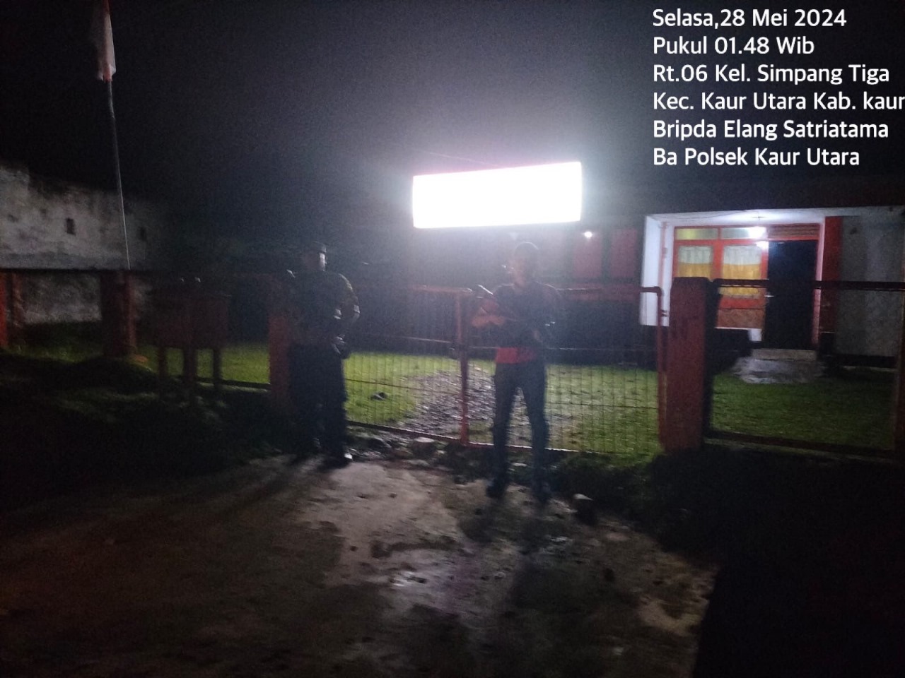 Piket Yanmas Polsek Kaur Utara Lakukan Monitoring Tempat Rawan Kamtibmas, Antisipasi Tindak Pidana 3C 