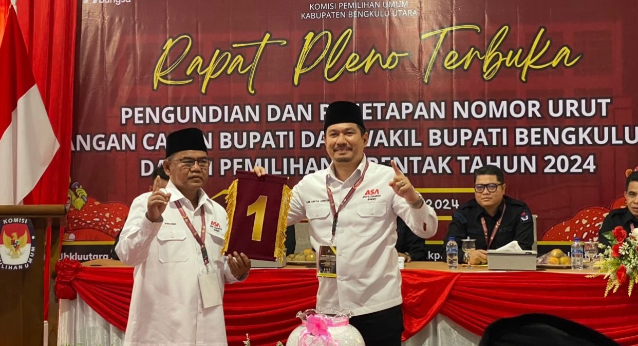 Pasangan Arie Sumarno dapatkan Nomor Urut 1 di Pilkada Bengkulu Utara