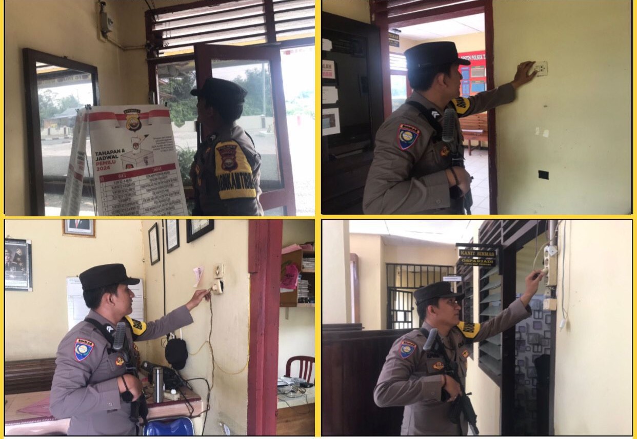 Personel Polsek Tanjung Kemuning Lakukan Pengontrolan Situasi Keamanan dan Instalasi Listrik di Mako 