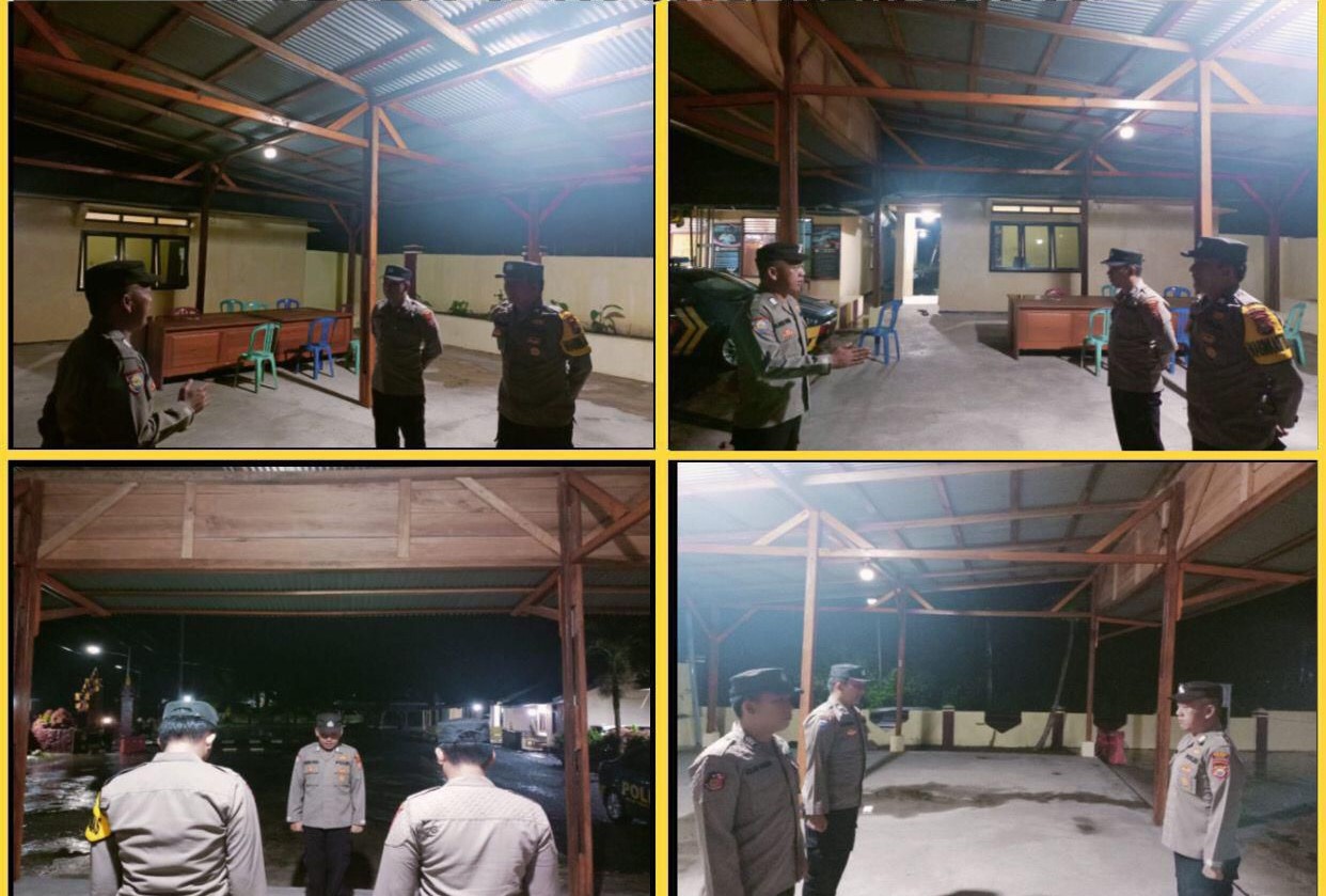 Apel Malam Piket Yanmas Polsek Tanjung Kemuning Cek Kesiapan Personel 