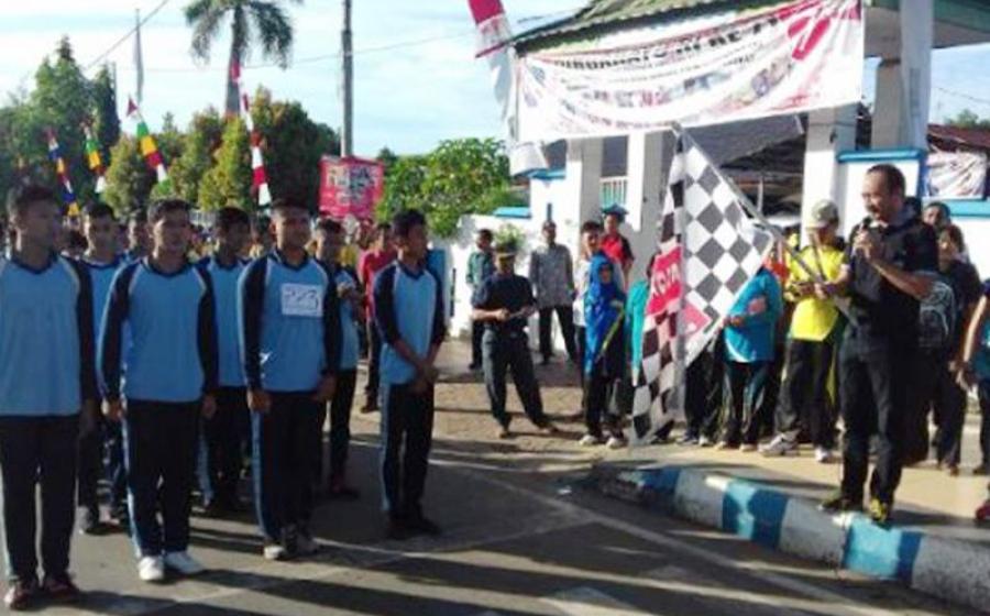 Dinas Pendidikan dan Kebudayaan (Disdikbud) Kota Bengkulu menggelar lomba gerak jalan ketepatan waktu