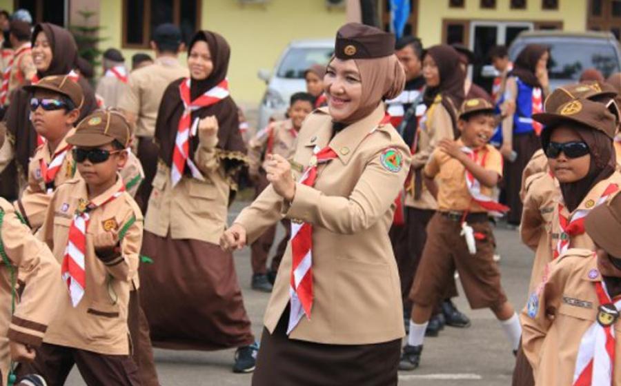 Pemerintah Kota Bengkulu menggelar upacara dalam rangka perayaan hari pramuka ke-56 tahun di Halaman Kantor Walikota, Bentiring, Rabu (30/08/2017