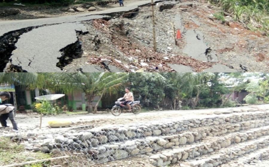 kondisi jalan lonsor di lais