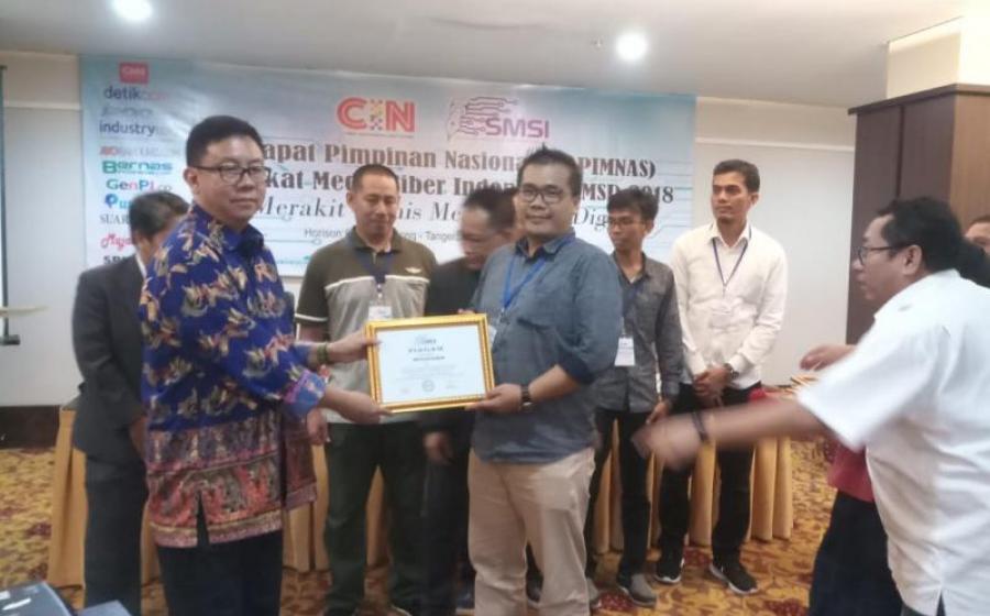 SMSI Provinsi Bengkulu Terima Penghargaan Dalam Rapimnas SMSI 2018