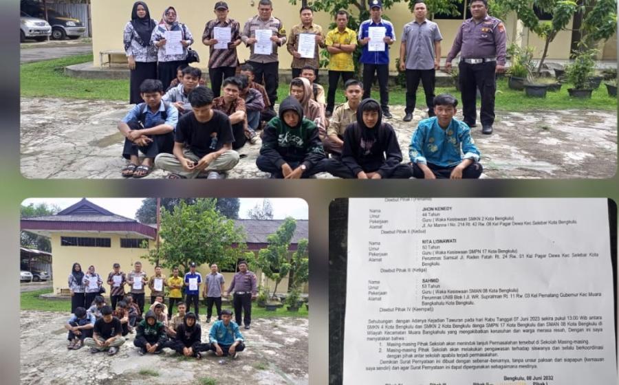 Polsek Muara Bangkahulu Mediasi Pelajar yang Tawuran 