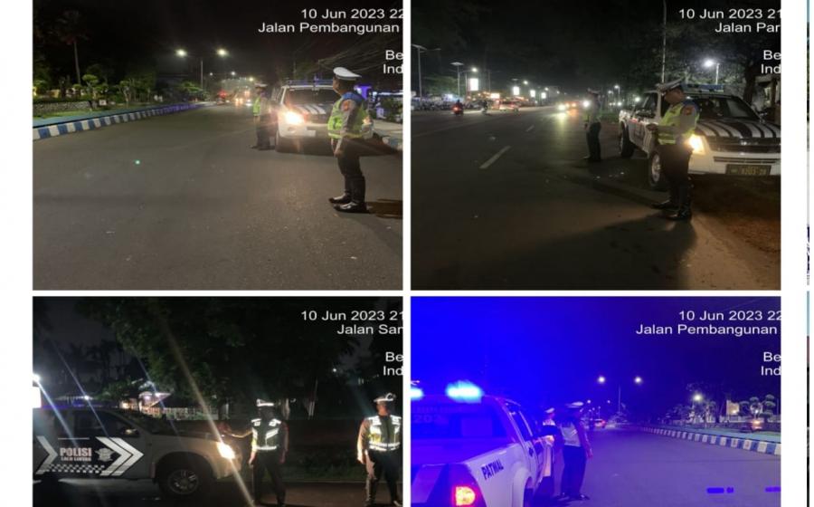 Antisipasi 3C dan Balap Liar, Sat Lantas Polresta Bengkulu Laksanakan Patroli Blue Light