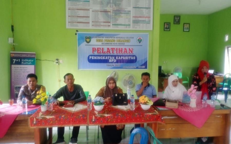 Bhabinkamtibmas Polsek Kota Manna Hadiri Kegiatan Pelatihan Peningkatan Kapasitas BPD Desa Padang Berangin 