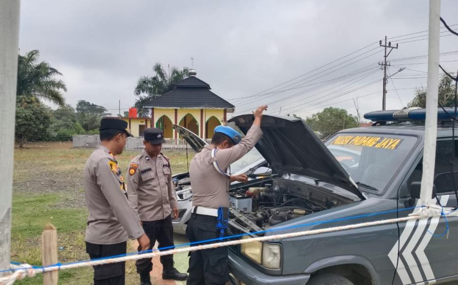 Berikan Pelayanan Optimal, Polsek Padang Jaya Cek Kesiapan Ranmor Dinas 