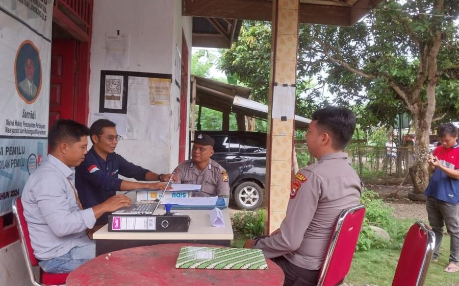 Jelang Pemilu 2024, Polsek Padang Guci Hulu Sambang Sekertariat Panwaslu Kecamatan Lungkang Kule