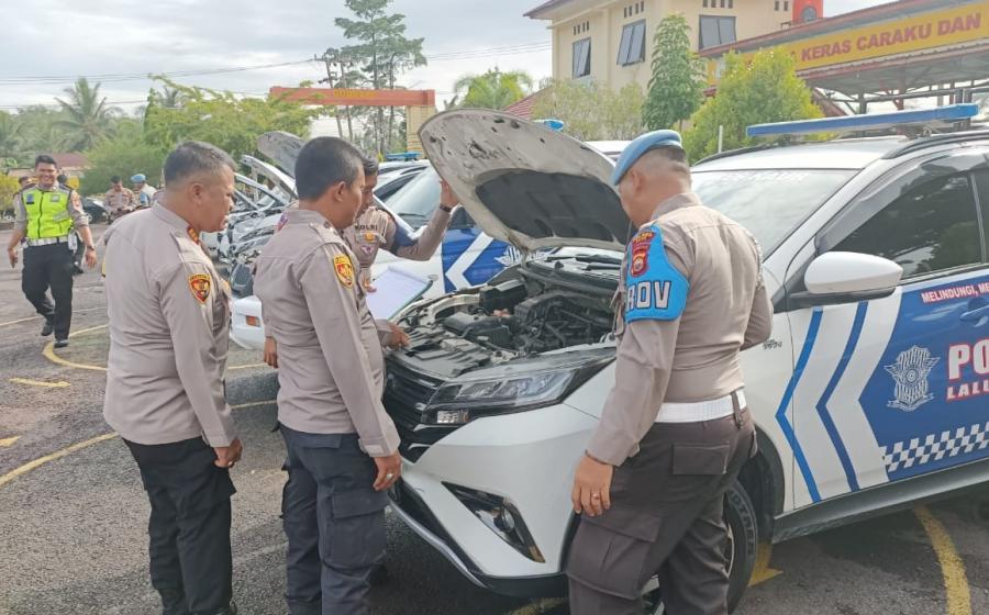 Dukung Keamanan dan Ketertiban Pelaksanaan Pemilu 2024, Polres Kaur Cek Kendaraan Dinas