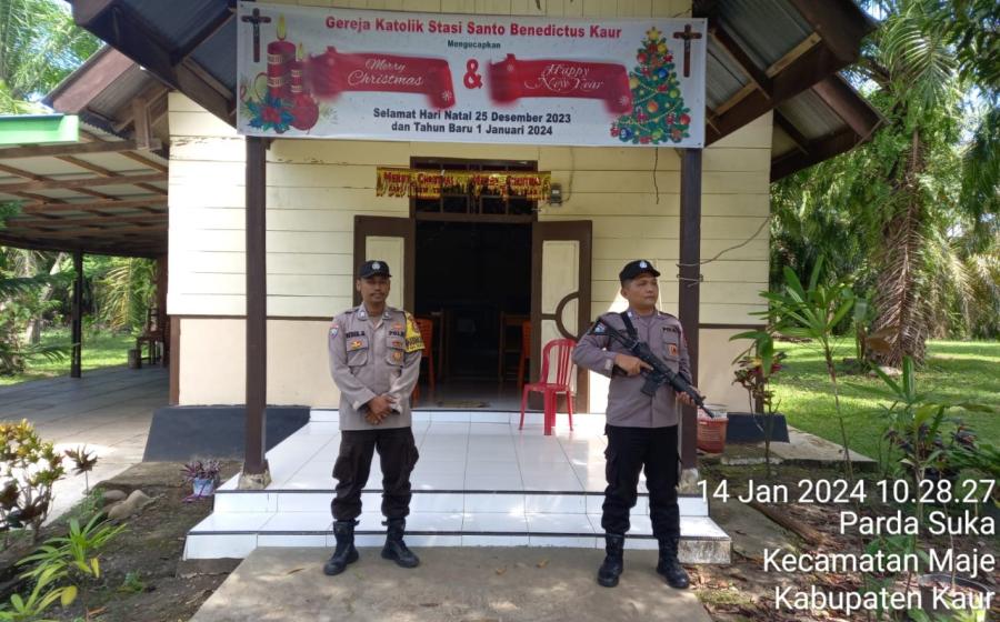 Polsek Maje Laksanakan Pengamanan Ibadag Mingguan di Gereja 