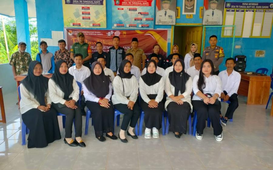 Polsek Muara Sahung Monitoring Pelantikan dan Pengambilan Sumpah KPPS 