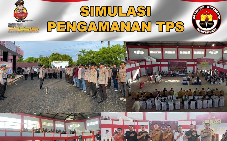 Personil Polres Bengkulu Utara Mengikuti Simulasi Pengamanan TPS Pemilu 2024