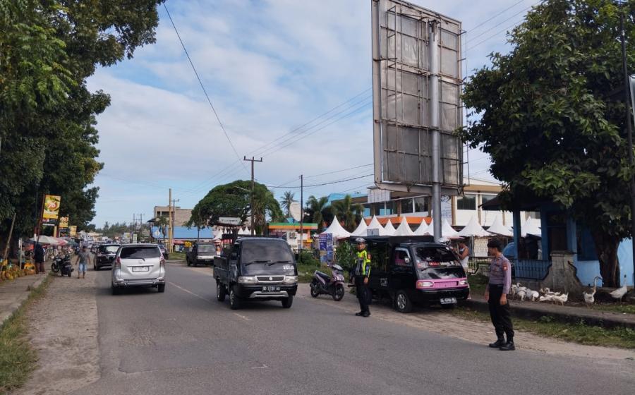 Antisiapasi Kemacetan, Sat Lantas Polres Kaur Atur Lalin di Pasar Ta'jil 