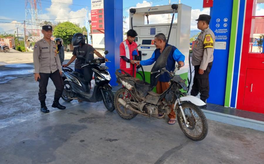 Polsek Curup Monitoring SPBU di Desa Air Meles Atas